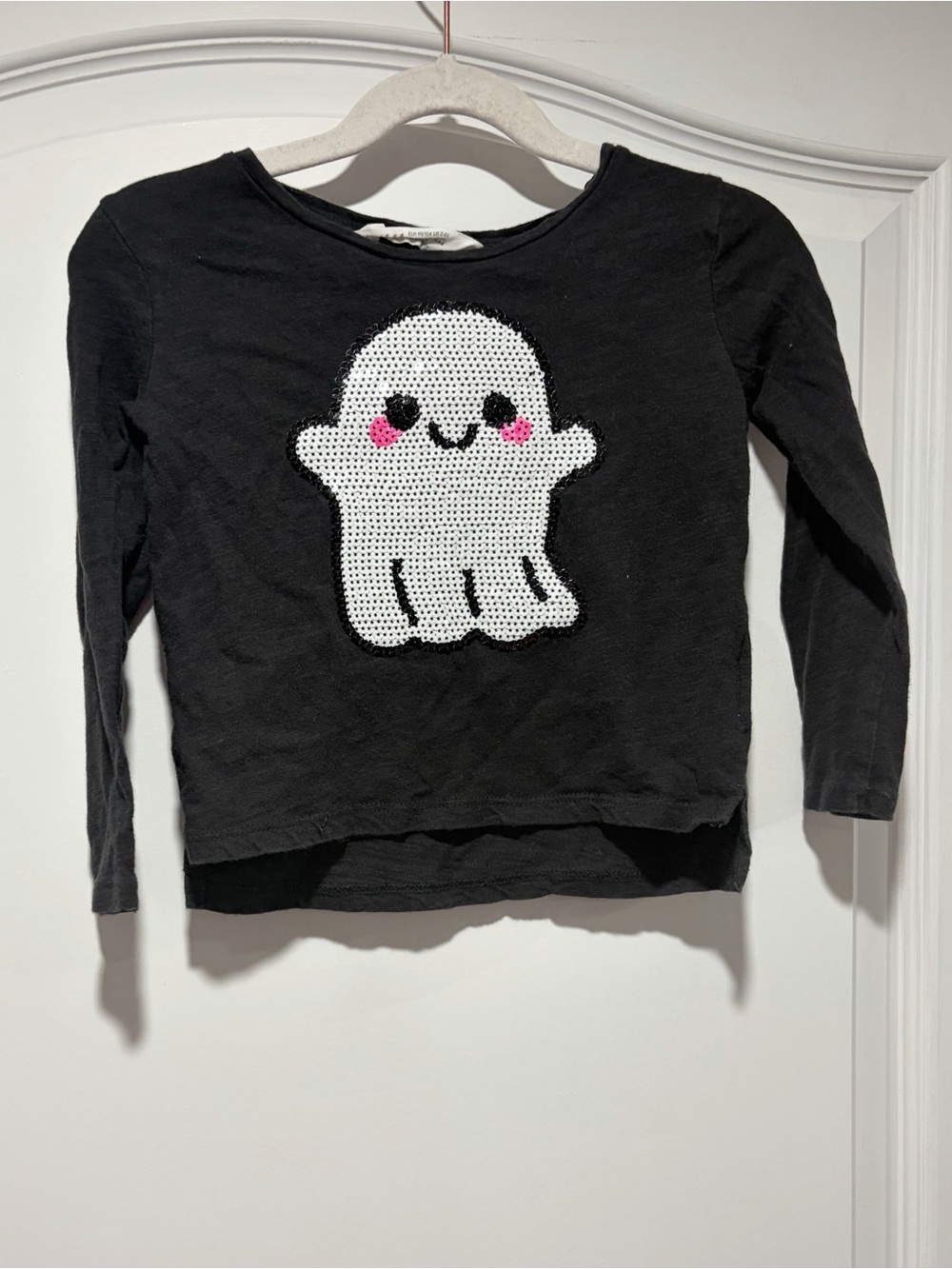 H&M Kids Long-Sleeve Top with Sequin Ghost Graphic size 2-4 year